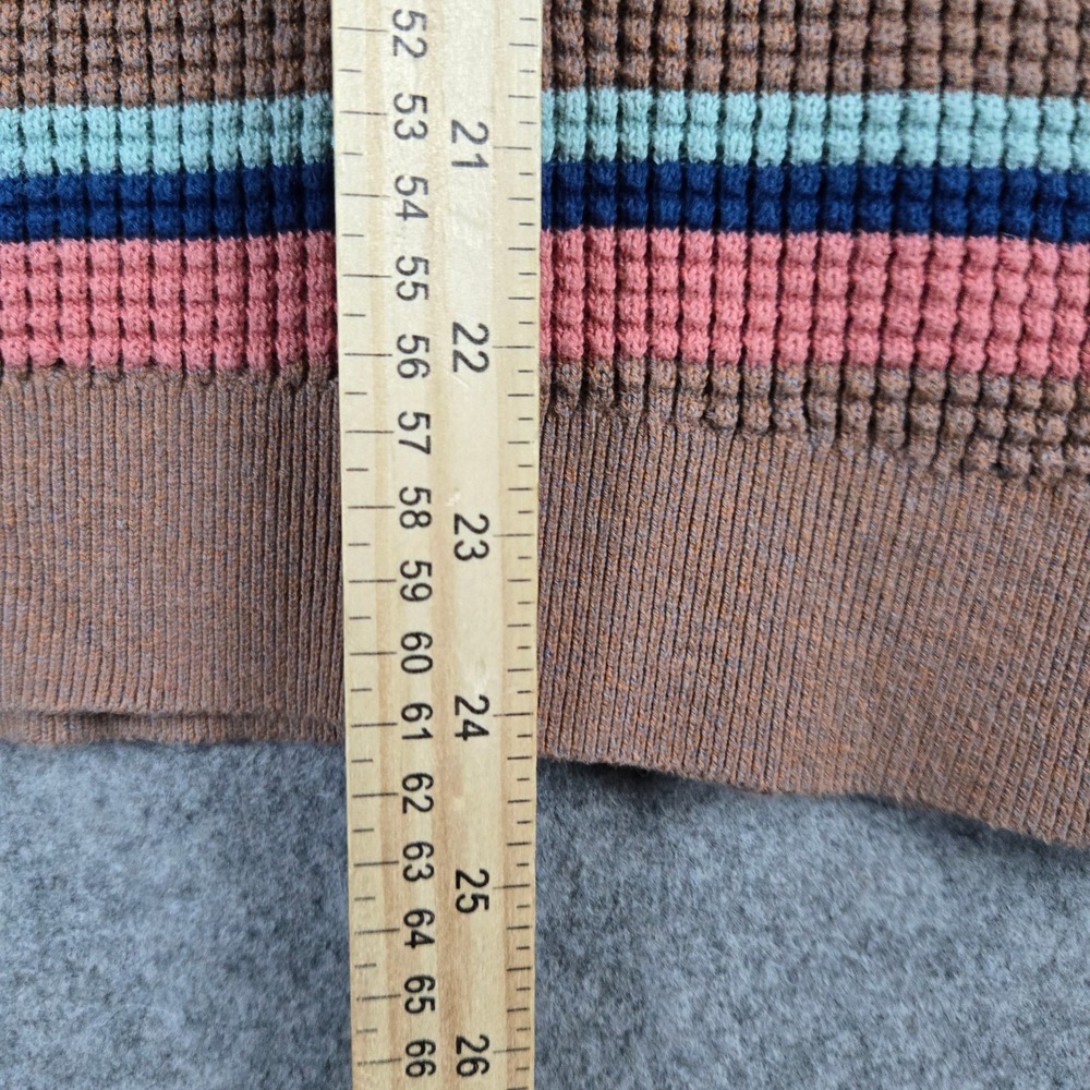 REI Cooperative Sweater Womens Small Brown Striped Waffle Knit Gorpcore Retro - Picture 8 of 10